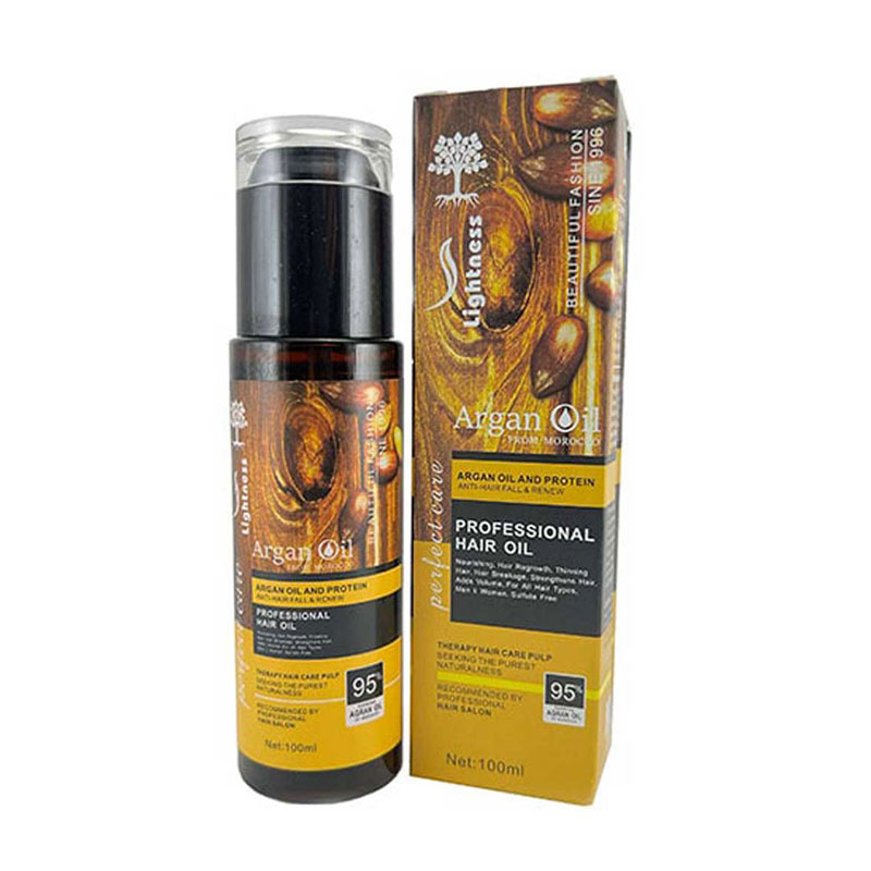 روغن مو لایتنس Lightnes مدل آرگان حجم 100 میلی لیتر اصلی و اورجینال