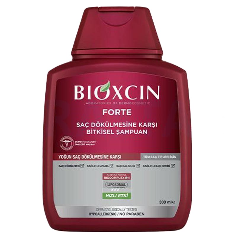شامپو ضد ریزش گیاهی برند بیوکسین BIOXCIN مدل فورت FORTE حجم 300 میل